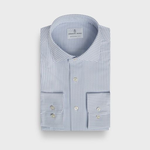 Emanuel Berg Performance Tech Striped Shirt, Color: Blue, Size: 38