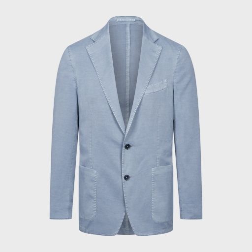 Emanuel Berg Washed Soft Cotton Deconstructed Sport Coat, Color: Medium Blue, Size: 48