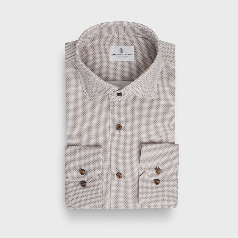 Emanuel Berg 4Flex Woven Print Stretch Shirt