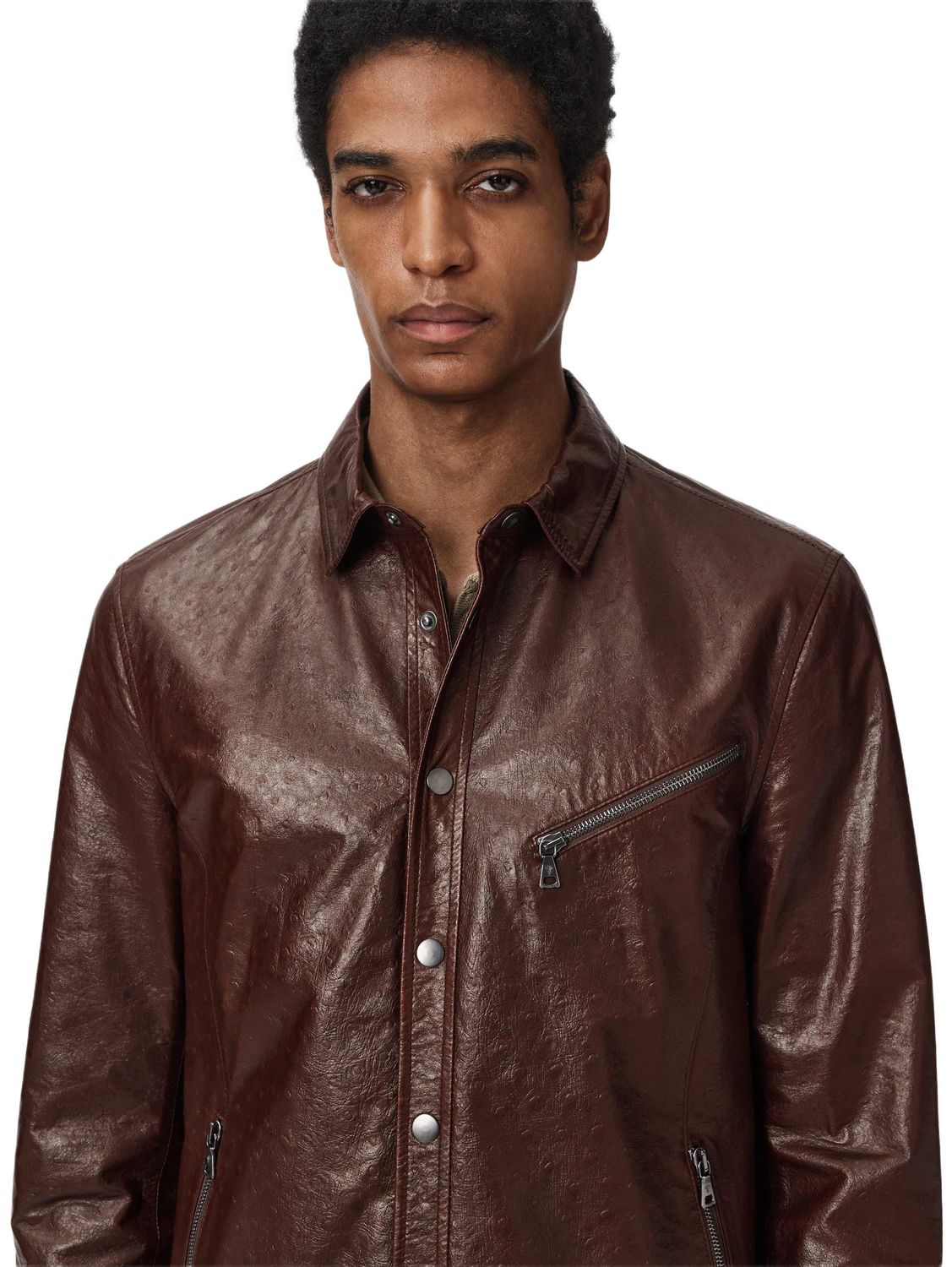 John Varvatos Kadd Leather Shirt Jacket