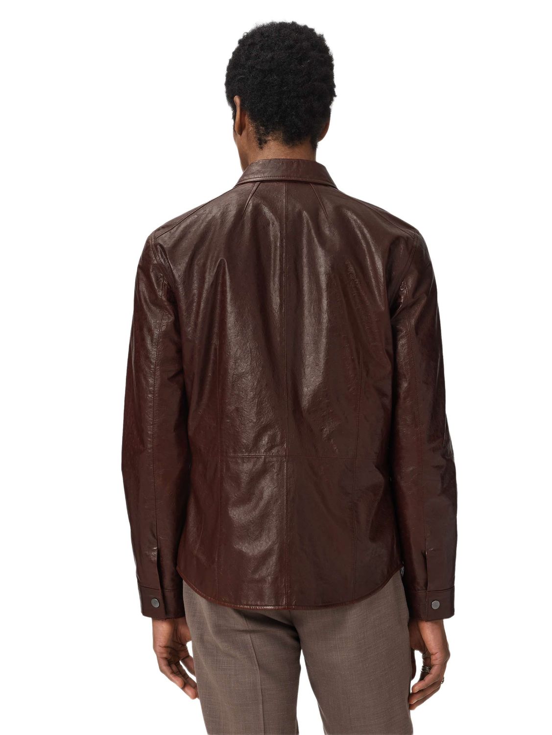 John Varvatos Kadd Leather Shirt Jacket
