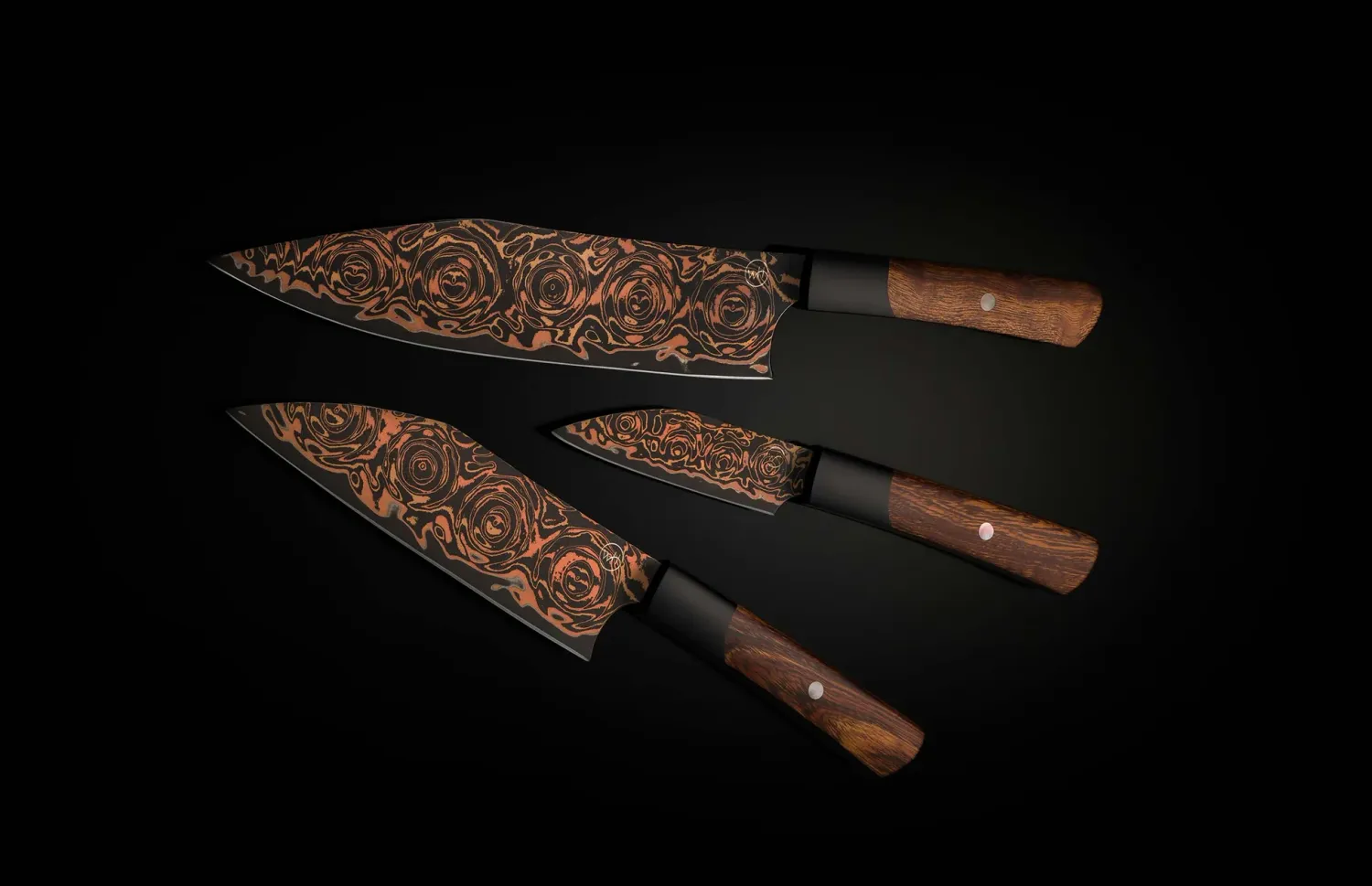 William Henry Black Flare Chef Set Walnut