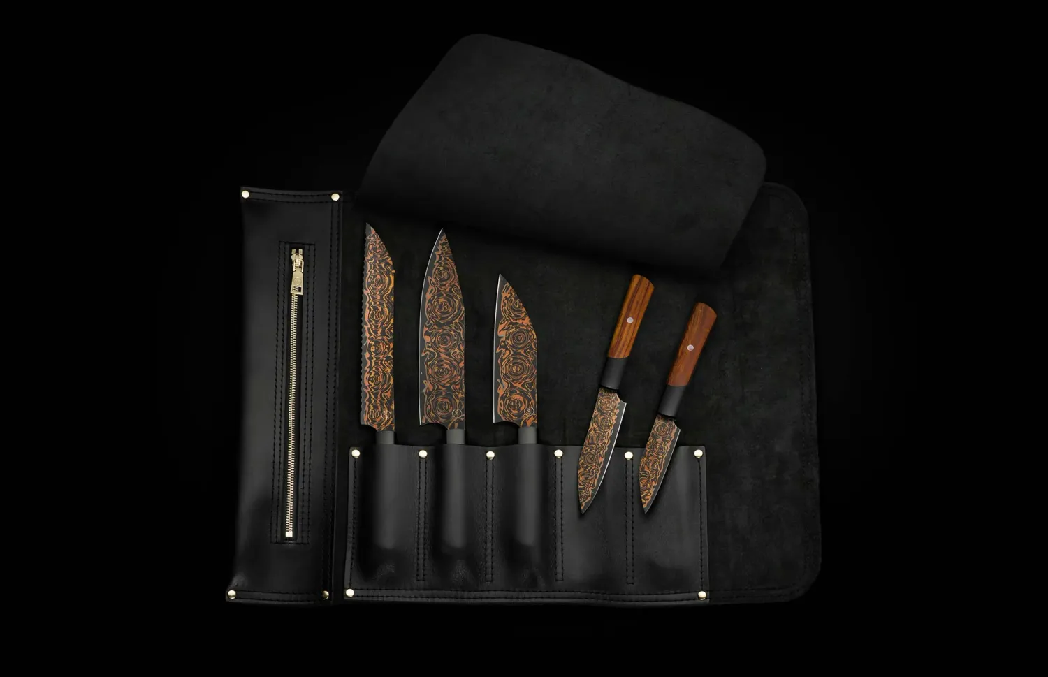 William Henry Black Flare Chef Set Walnut