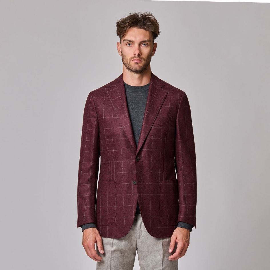 Luciano Barbera Windowpane Biella Jacket