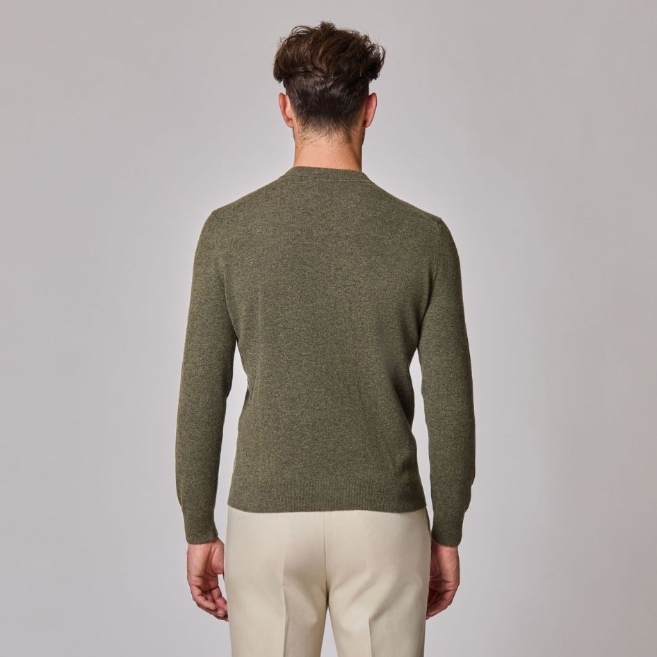 Luciano Barbera Cashmere Dual Crew Neck Collar