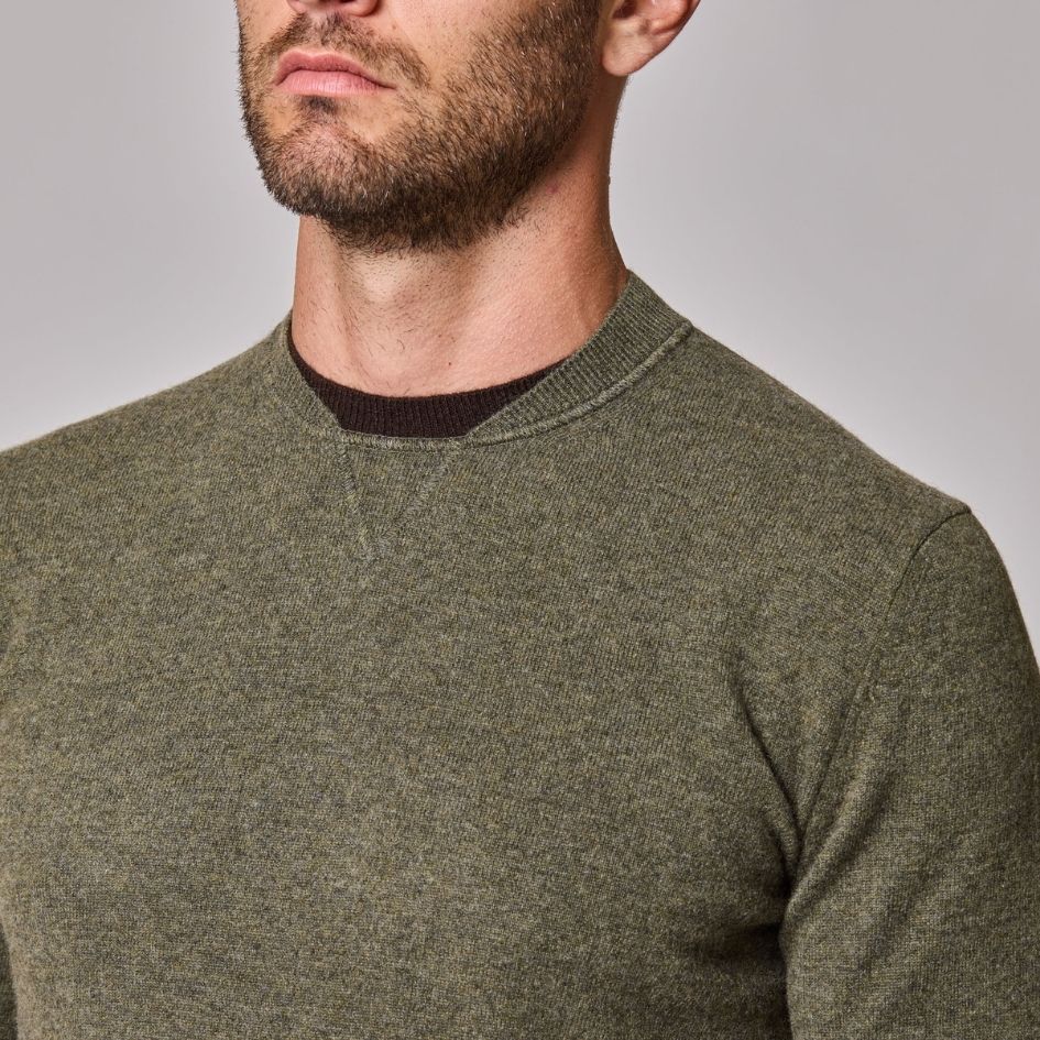 Luciano Barbera Cashmere Dual Crew Neck Collar