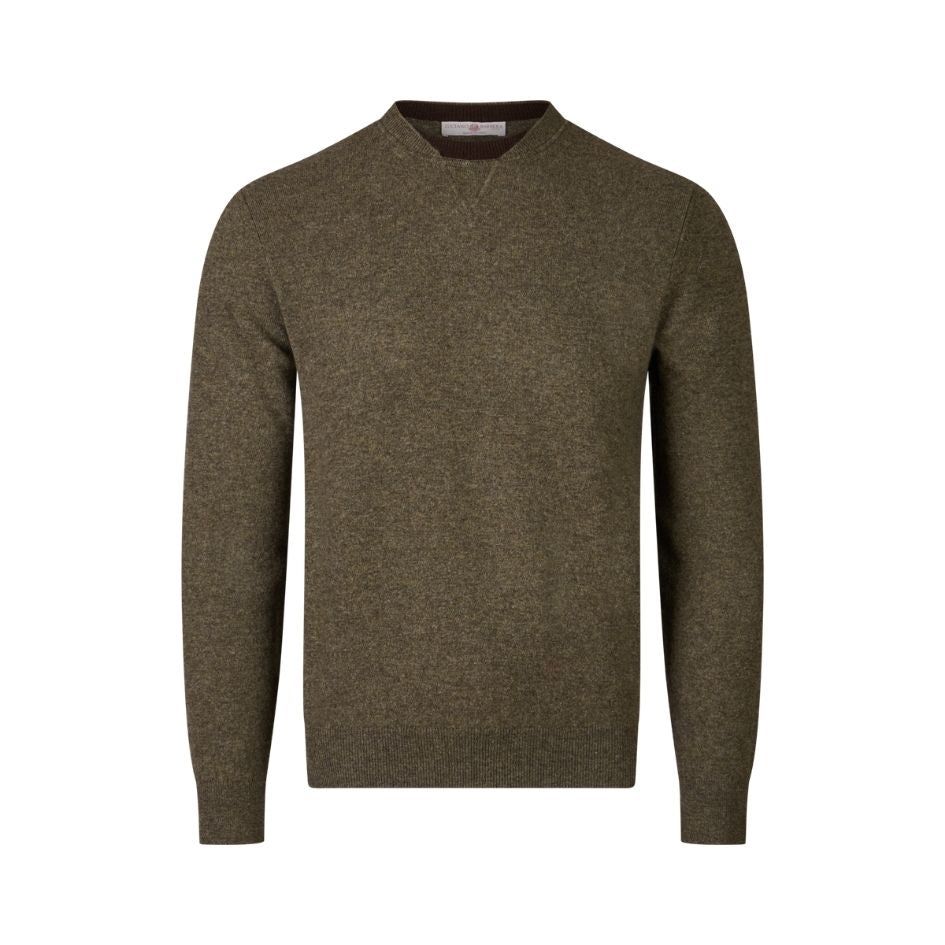 Luciano Barbera Cashmere Dual Crew Neck Collar