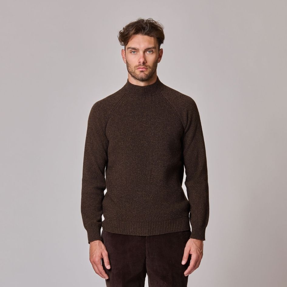 Luciano Barbera Wool Cashmere Raglan Crew