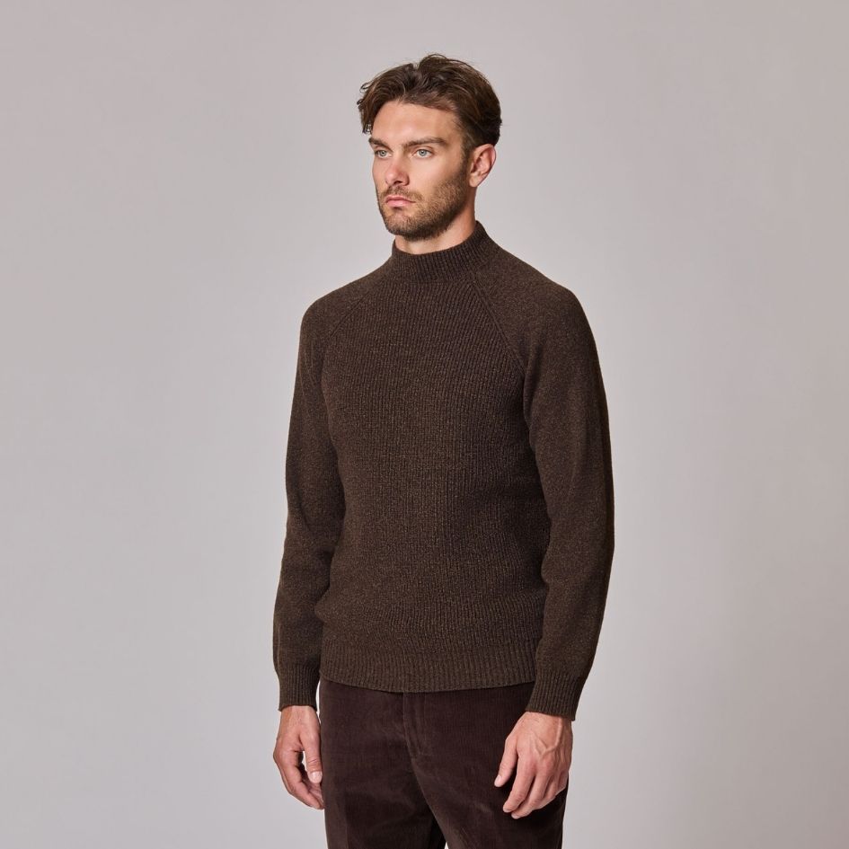Luciano Barbera Wool Cashmere Raglan Crew