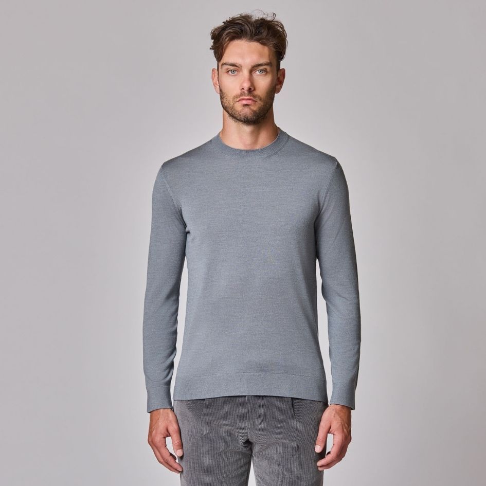 Luciano Barbera Wool Silk Crew Neck
