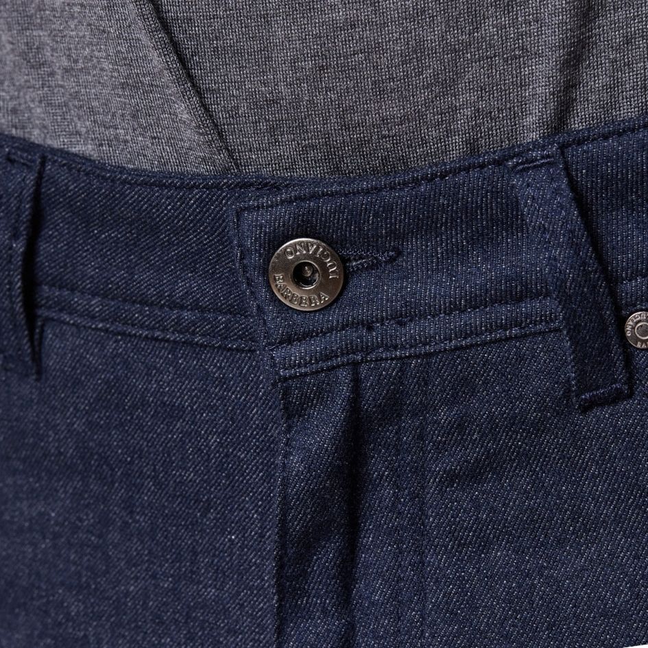 Luciano Barbera Denim Effect Wool Cotton Five Pocket