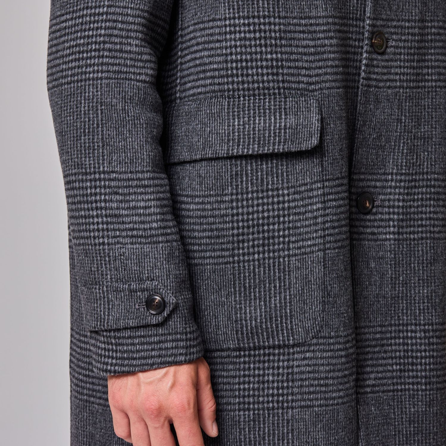 Luciano Barbera Plaid Reversible City Coat
