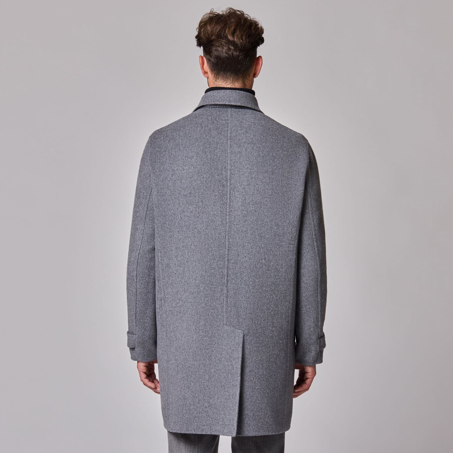 Luciano Barbera Plaid Reversible City Coat