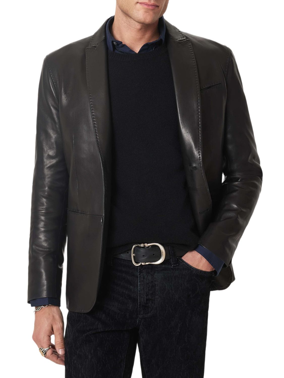 John Varvatos Arundel Leather Blazer