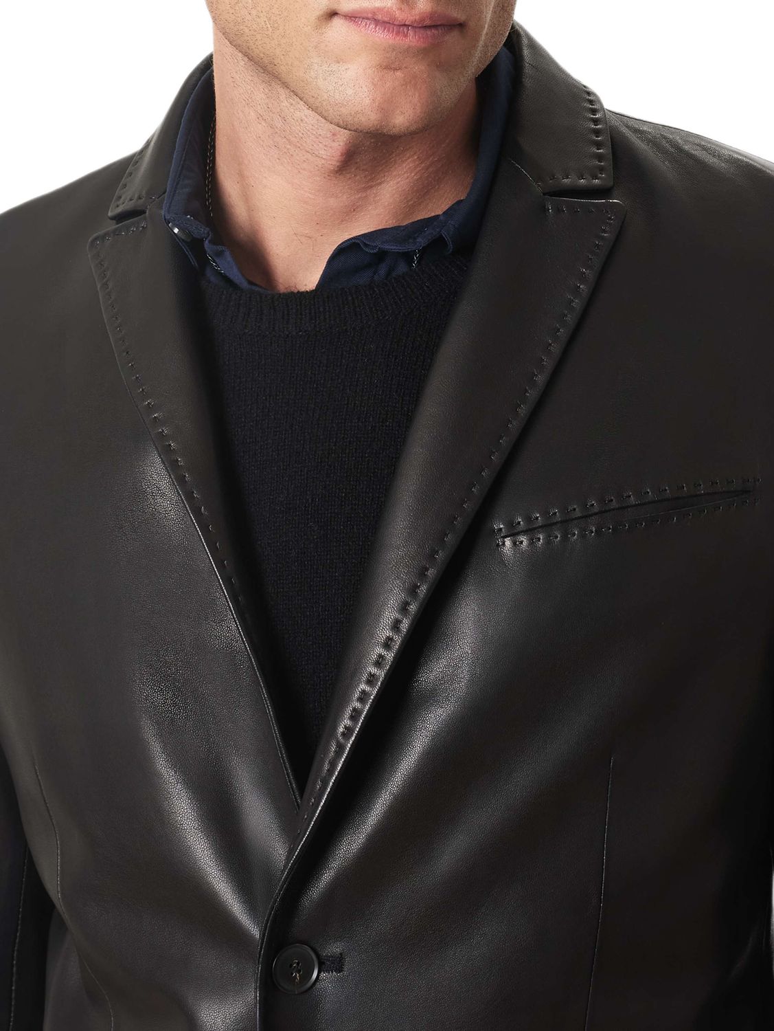 John Varvatos Arundel Leather Blazer