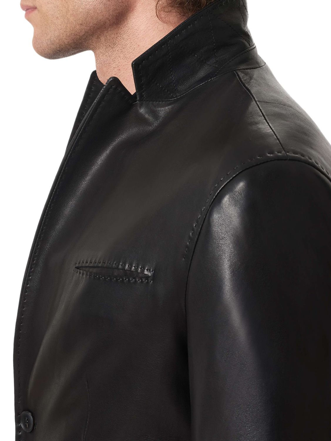 John Varvatos Arundel Leather Blazer