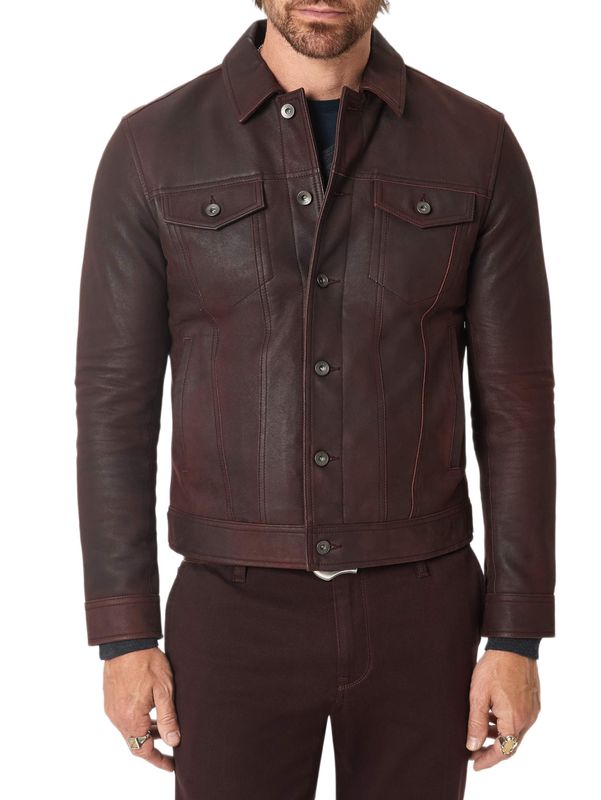 John Varvatos Andrew Burnished Suede Trucker