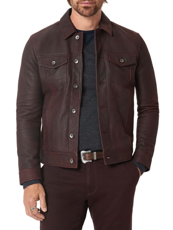 John Varvatos Andrew Burnished Suede Trucker