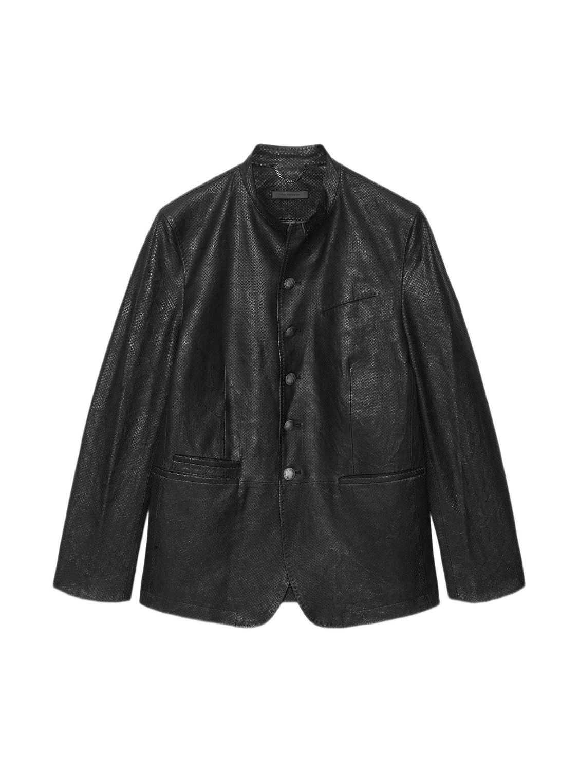 John Varvatos Embossed Varick Leather Jacket