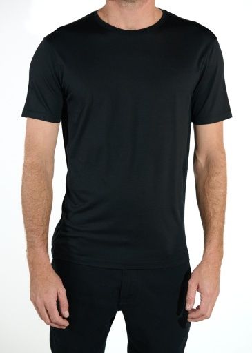 John Varvatos Halden Merino S/S Shirt, Color: Black, Size: M
