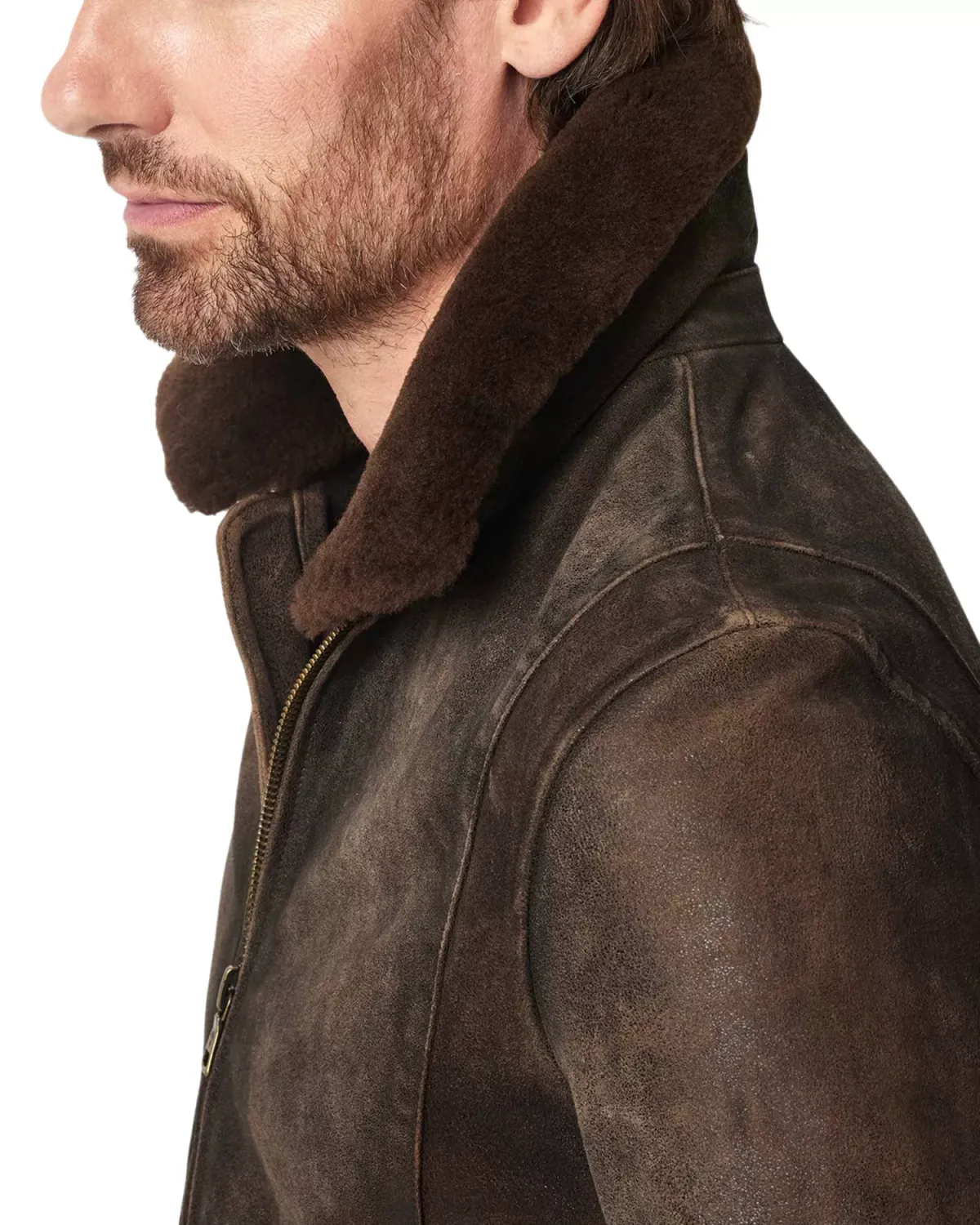 John Varvatos Coley Leather Jacket W/ Removable Collar