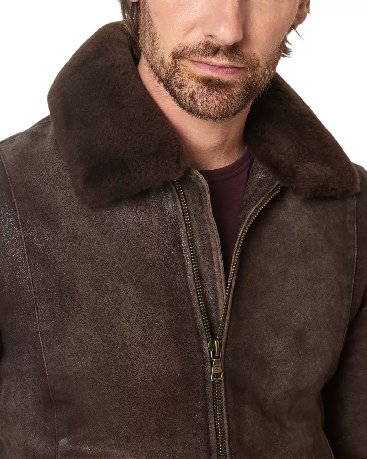 John Varvatos Coley Leather Jacket W/ Removable Collar