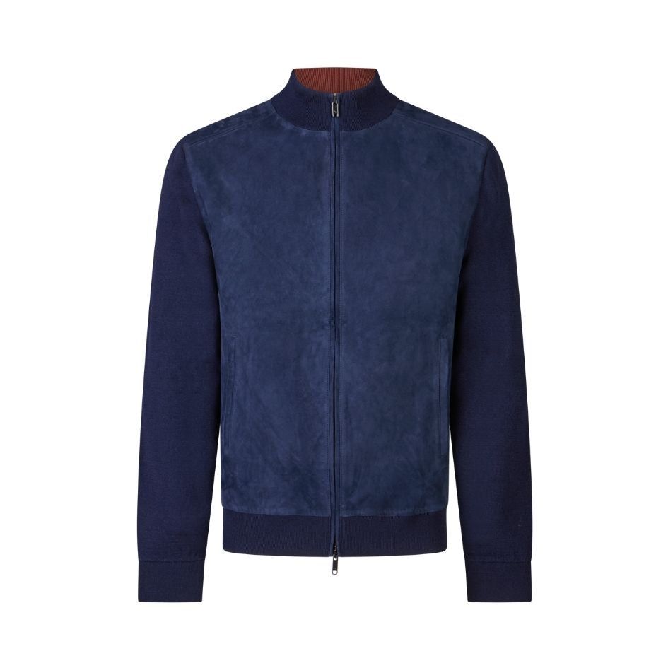 Luciano Barbera Mixed Media Suede Front Bomber
