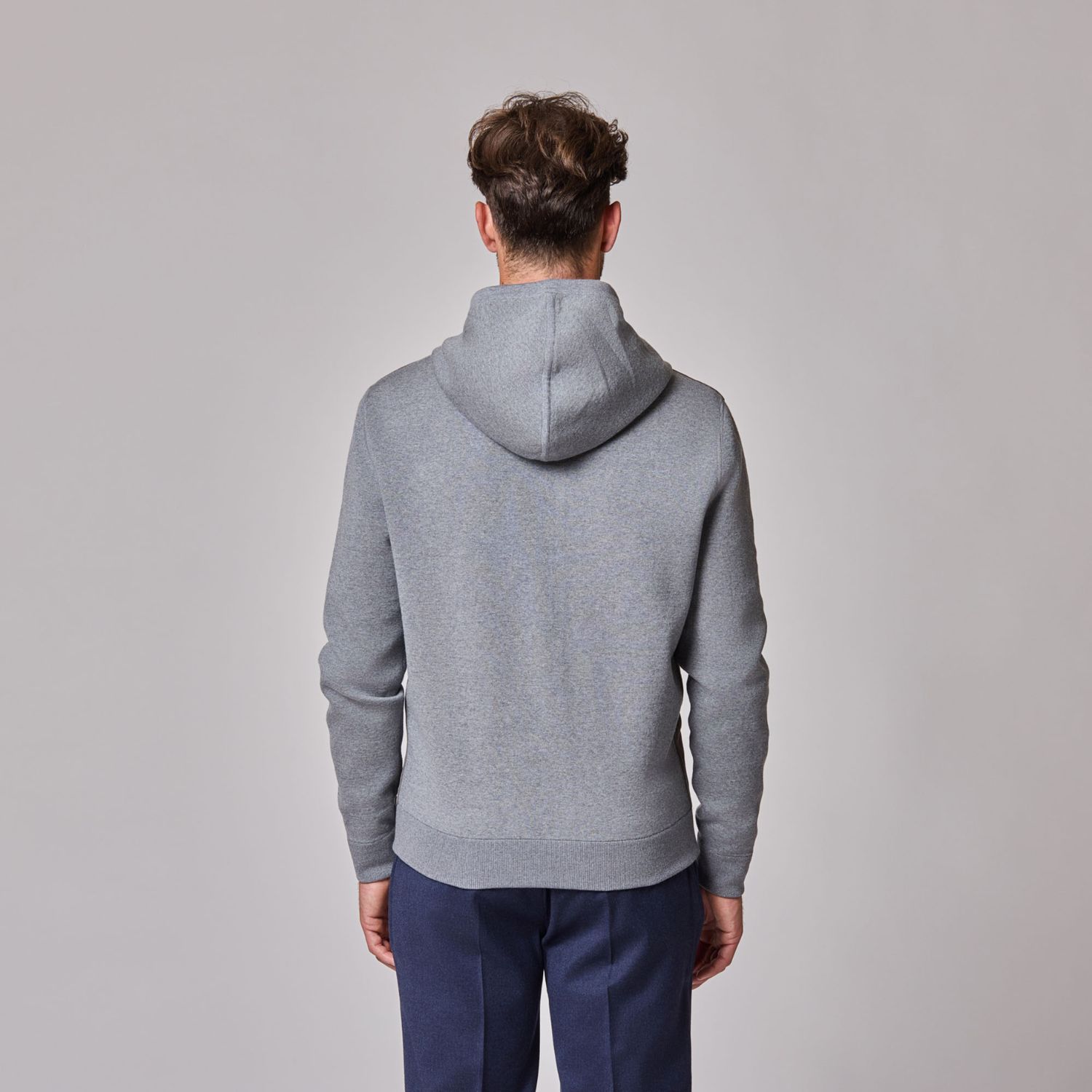 Luciano Barbera Mixed Media Suede Front Hoodie