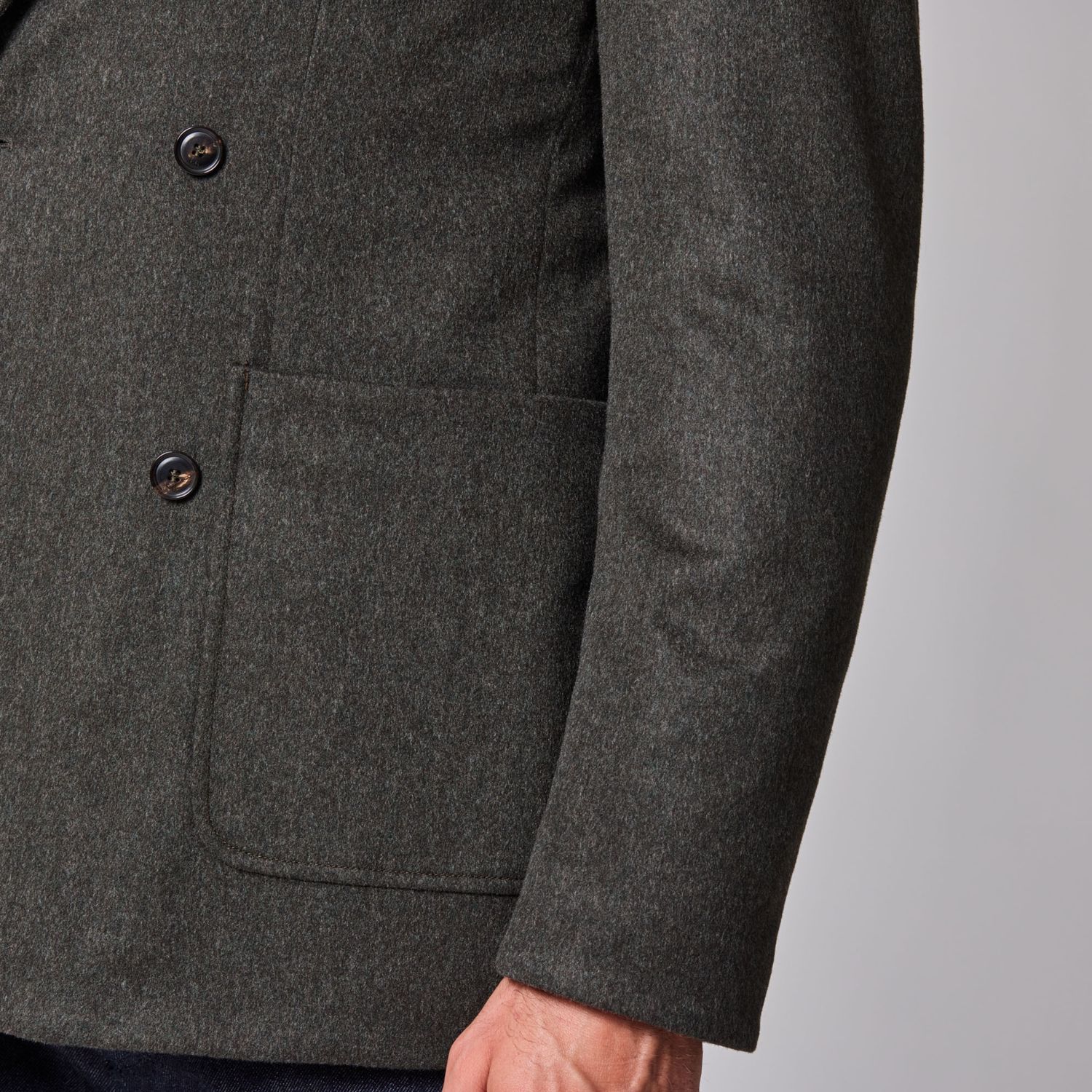 Luciano Barbera Wool Cashmere Mixed Media Peacoat
