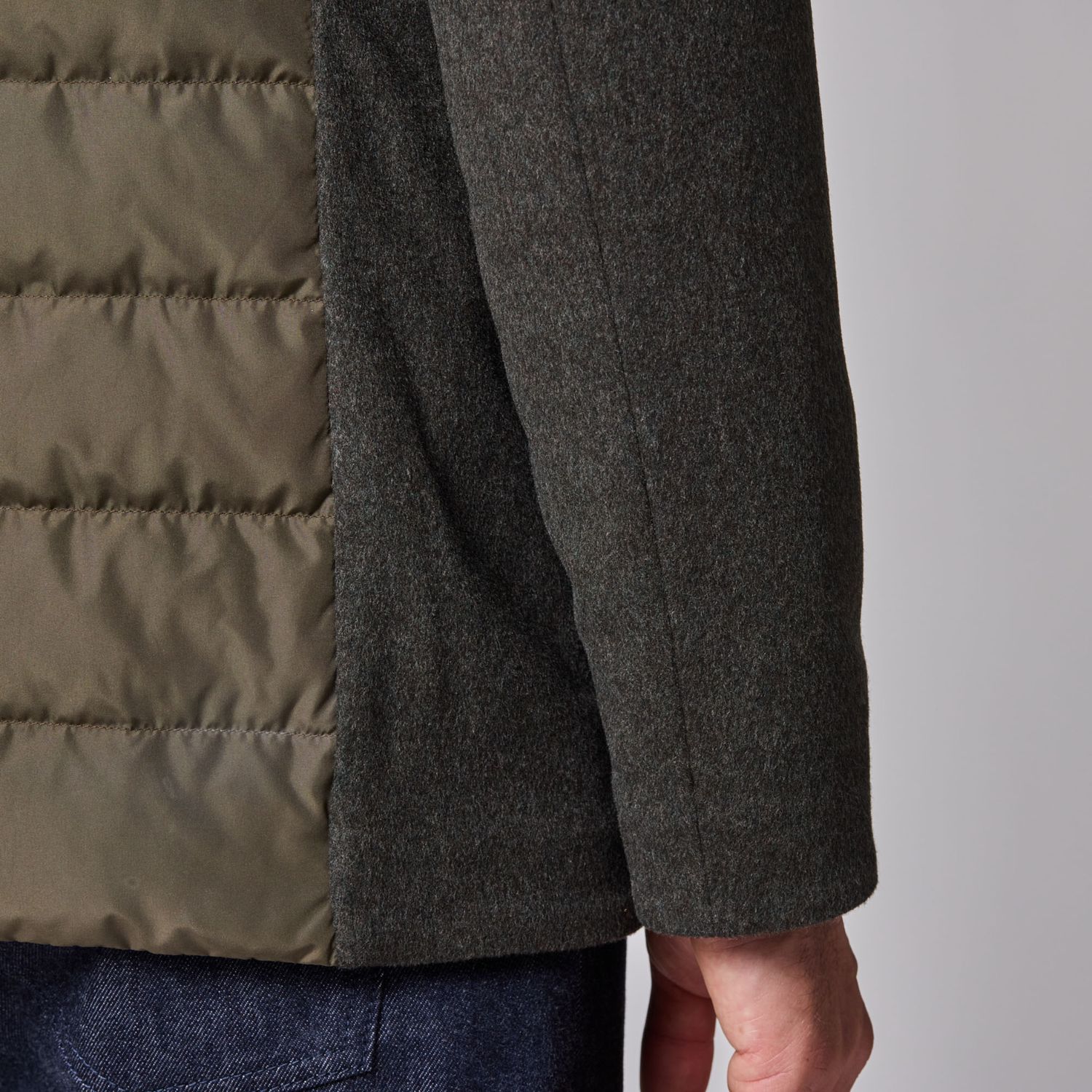 Luciano Barbera Wool Cashmere Mixed Media Peacoat
