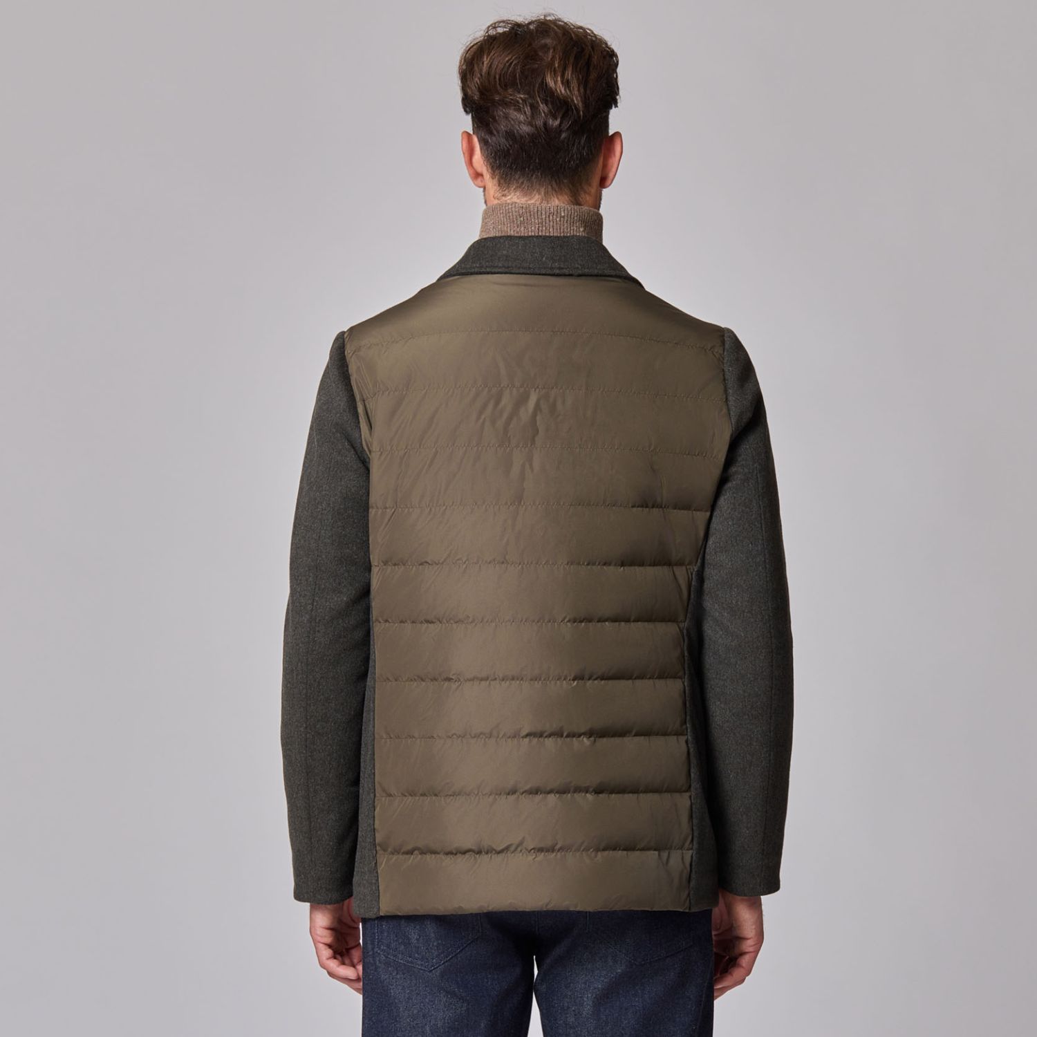 Luciano Barbera Wool Cashmere Mixed Media Peacoat