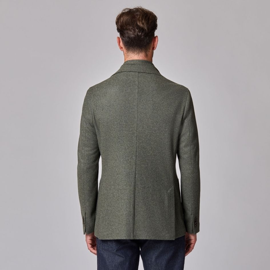 Luciano Barbera Wool Jersey  Amalfi Jacket w/ Zip Chest
