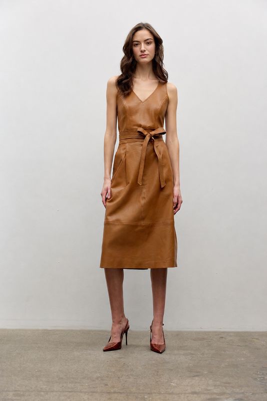 Iris Setlakwe Leather Combo Bustier Cami w/ Rib In Back