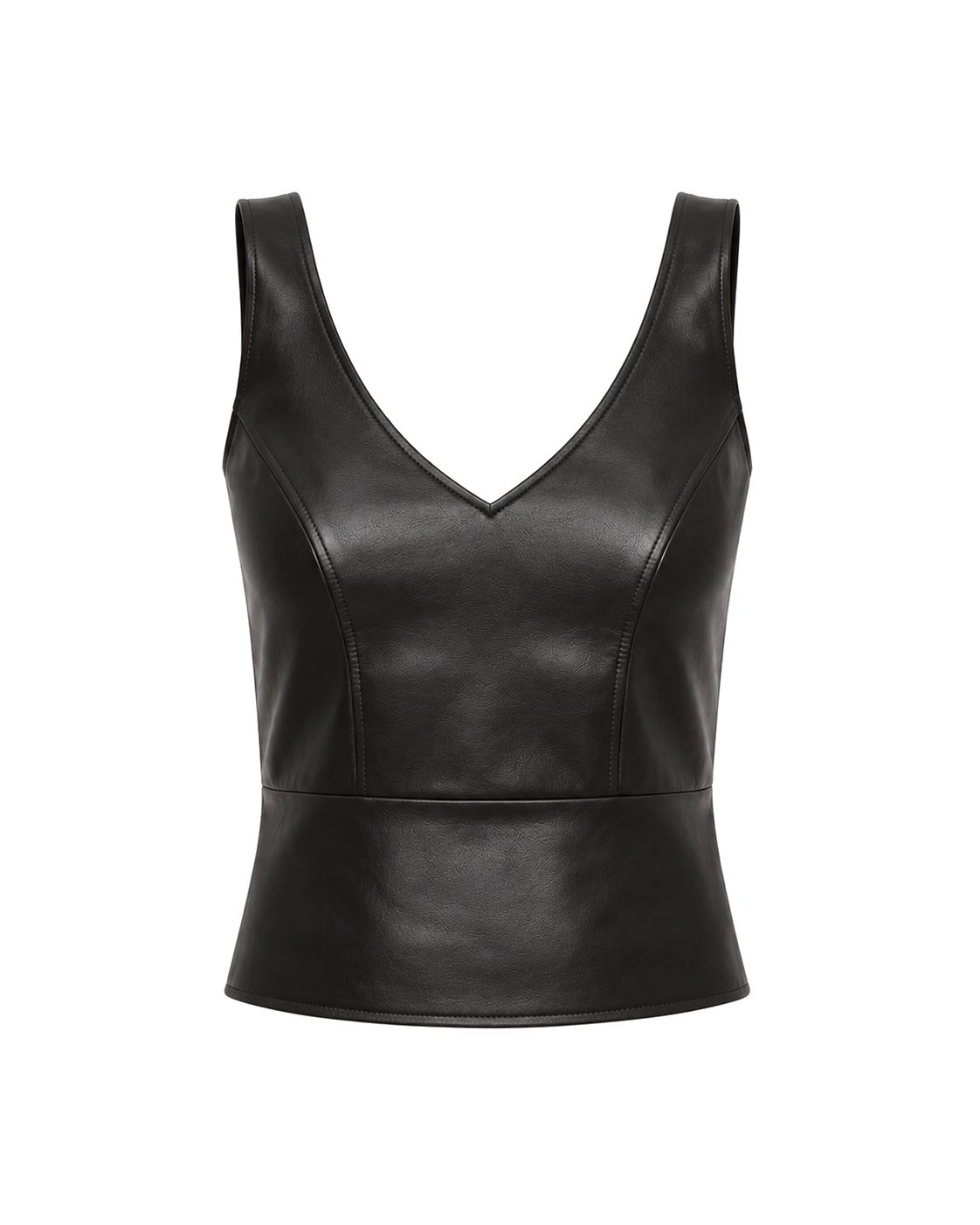 Iris Setlakwe Leather Combo Bustier Cami w/ Rib In Back