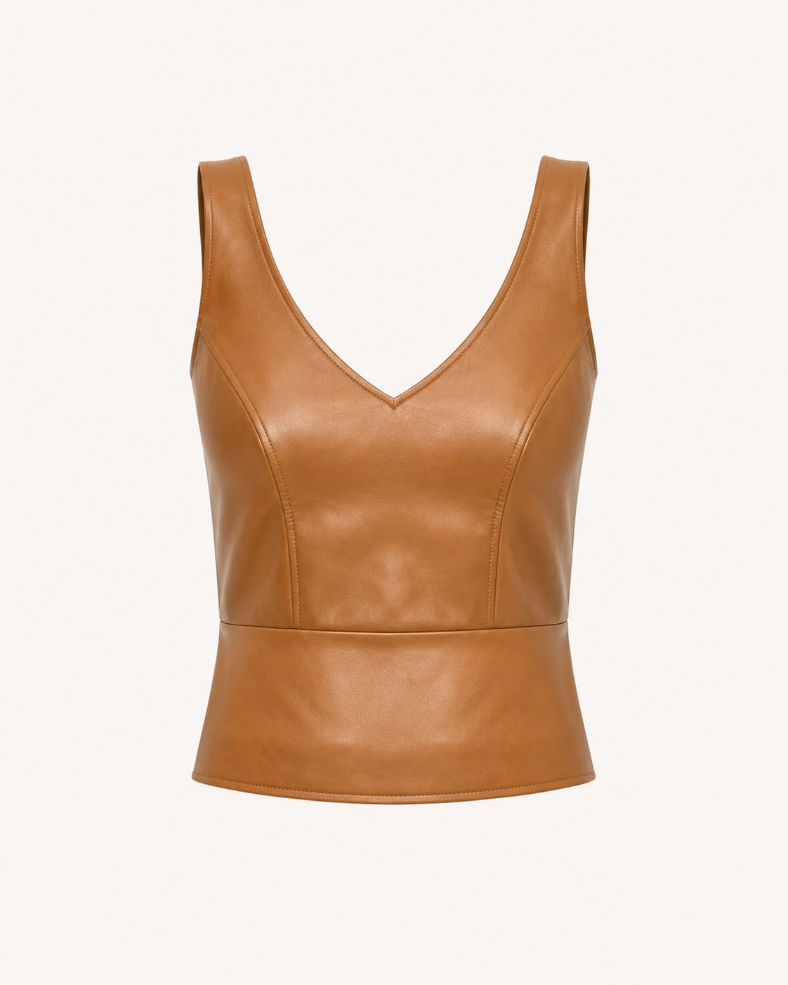 Iris Setlakwe Leather Combo Bustier Cami w/ Rib In Back