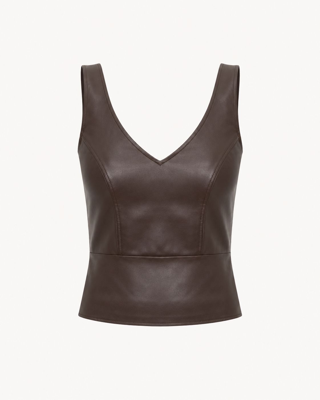 Iris Setlakwe Leather Combo Bustier Cami w/ Rib In Back