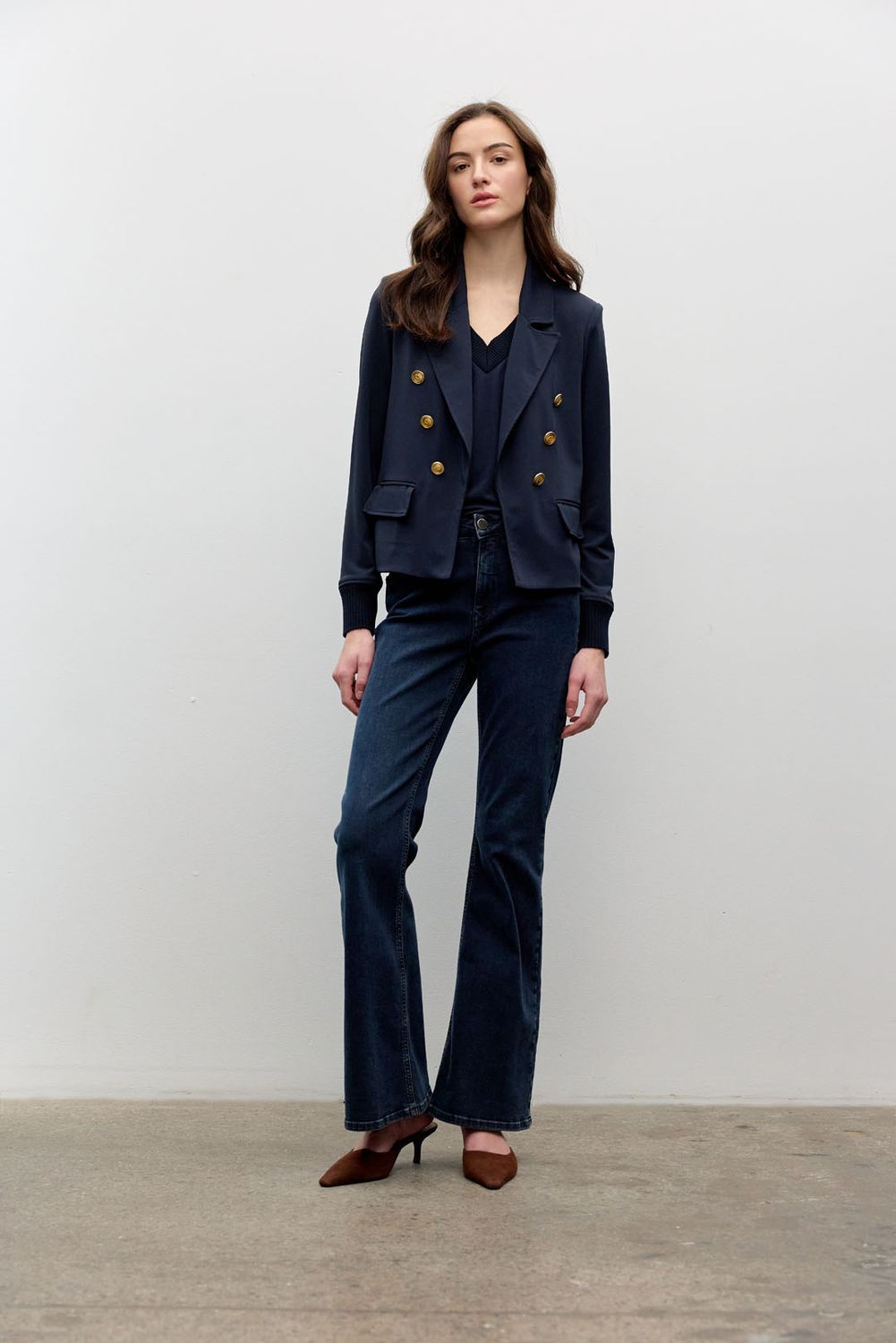 Iris Setlakwe Crop Jacket w/ Rib Cuffs