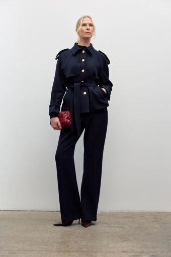 Iris Setlakwe Belted Jacket, Color: Navy, Size: XS