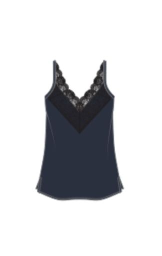 Iris Setlakwe Lace &amp; Satin Cami, Color: Navy, Size: 0