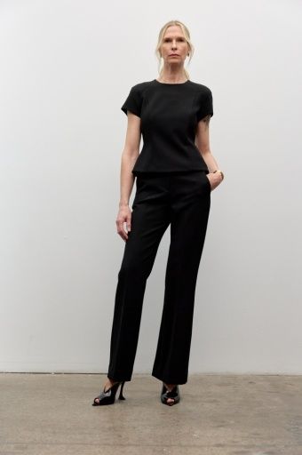 Iris Setlakwe Colette Short Sleeve Top, Color: Black, Size: 2