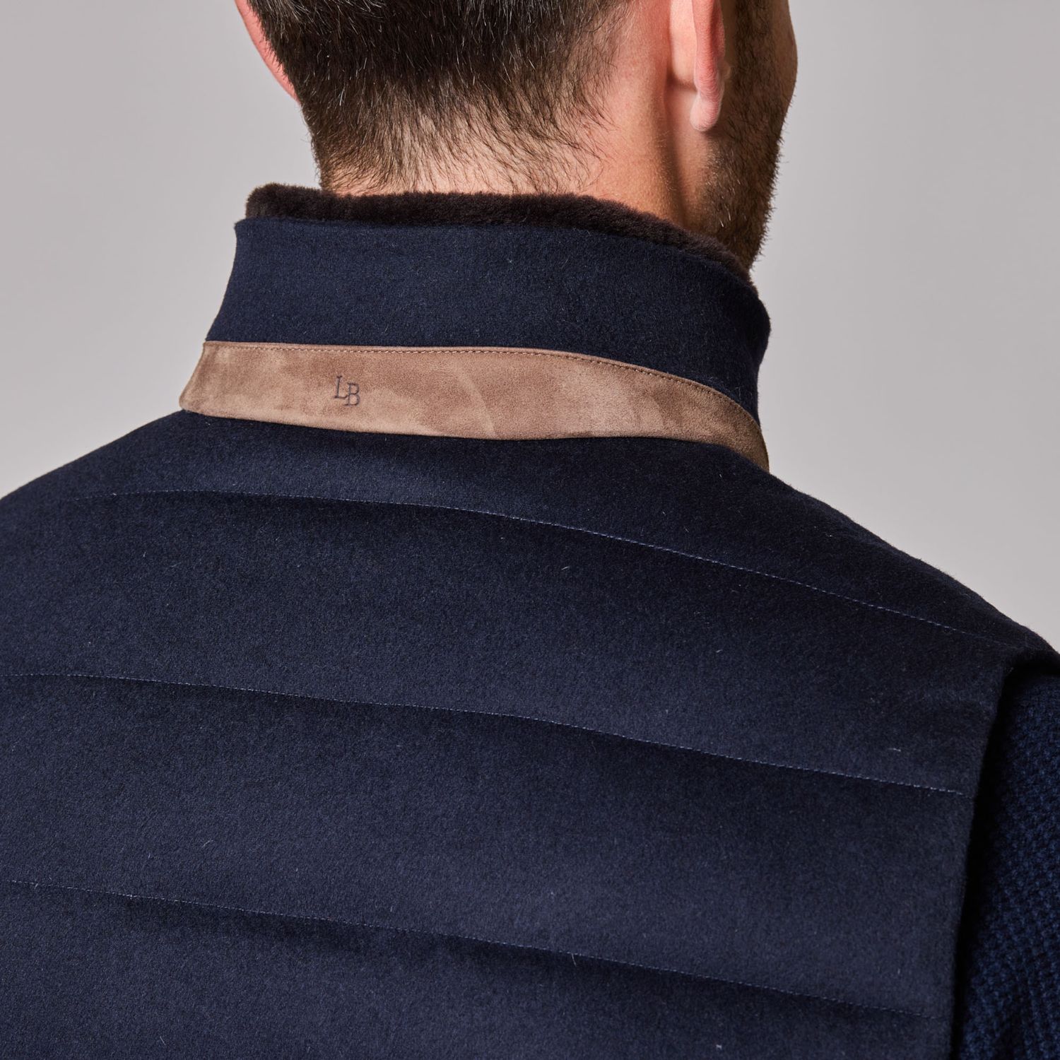Luciano Barbera Wool Vest w/ Detachable Collar