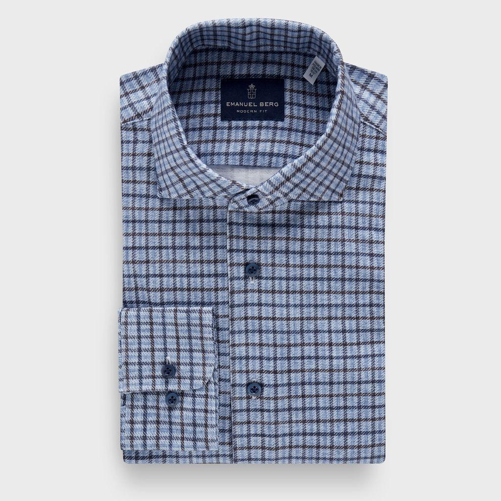 Emanuel Berg Multi Check Jersey Shirt