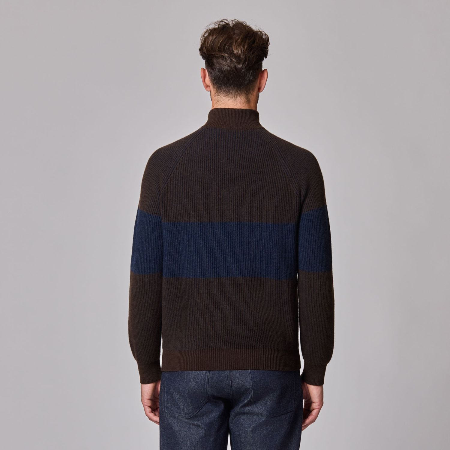 Luciano Barbera Bar Stripe Cashmere 1/4 Zip