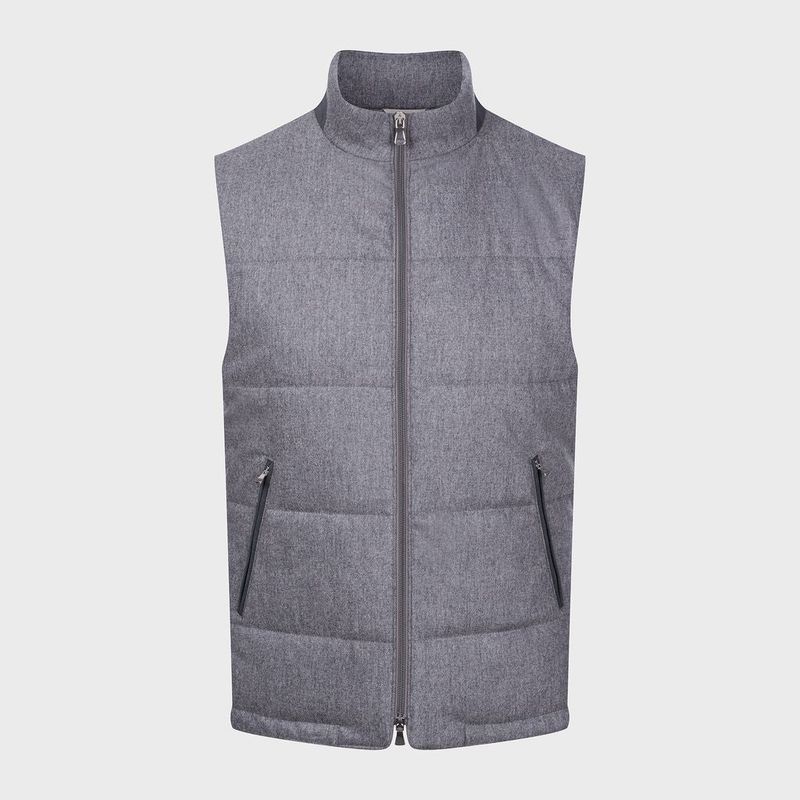 Emanual Berg Solid Wool Quilted Vest