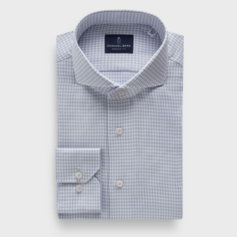 Emanuel Berg Houndstooth Dress Shirt