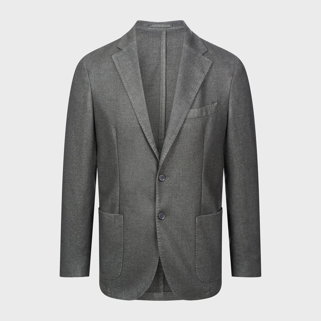 Emanuel Berg Wool Cotton Solid Twill Sport Coat