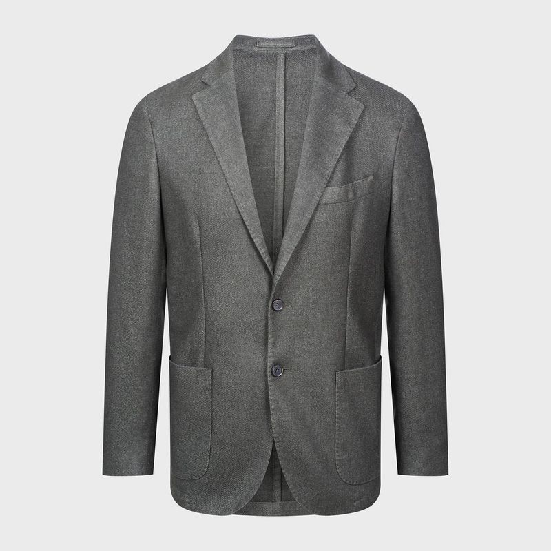 Emanuel Berg Wool Cotton Solid Twill Sport Coat