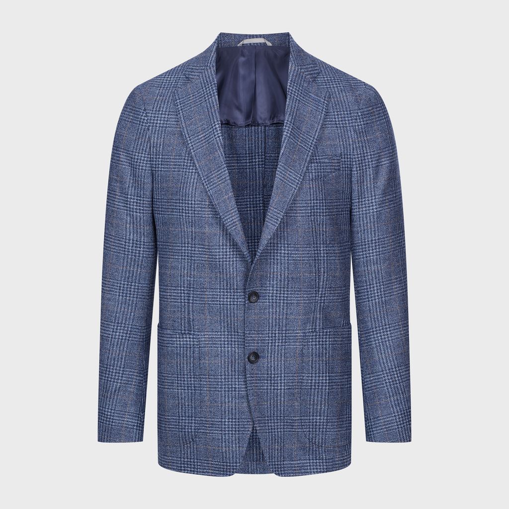 Emanuel Berg Wool Cotton Check Sport Coat