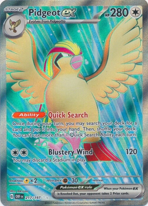 Pidgeot EX - Scarlet &amp; Violet Obsidian flames 217/197