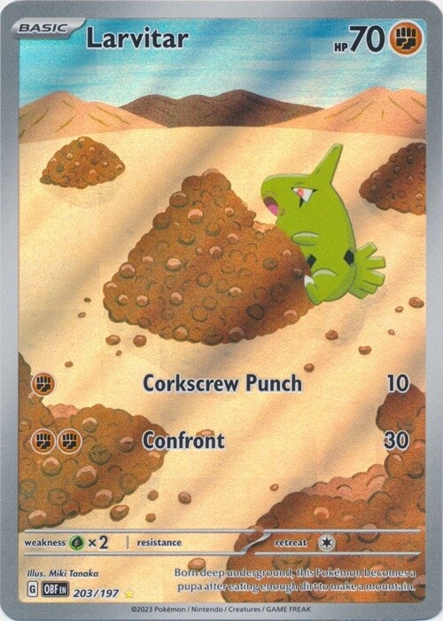 Larvitar - Scarlet &amp; Violet Obsidian flames 201/197 - Illustration Rare